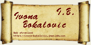 Ivona Bokalović vizit kartica